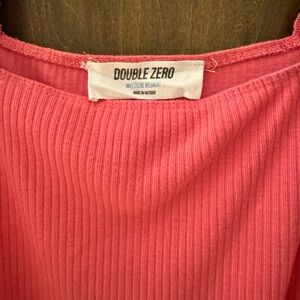Double Zero Coral Ribbed Knit Top